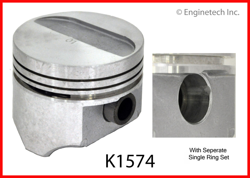 Enginetech Engine Piston Kit with Separate Full Ring Stack for Plymouth Turismos and TC3 Models