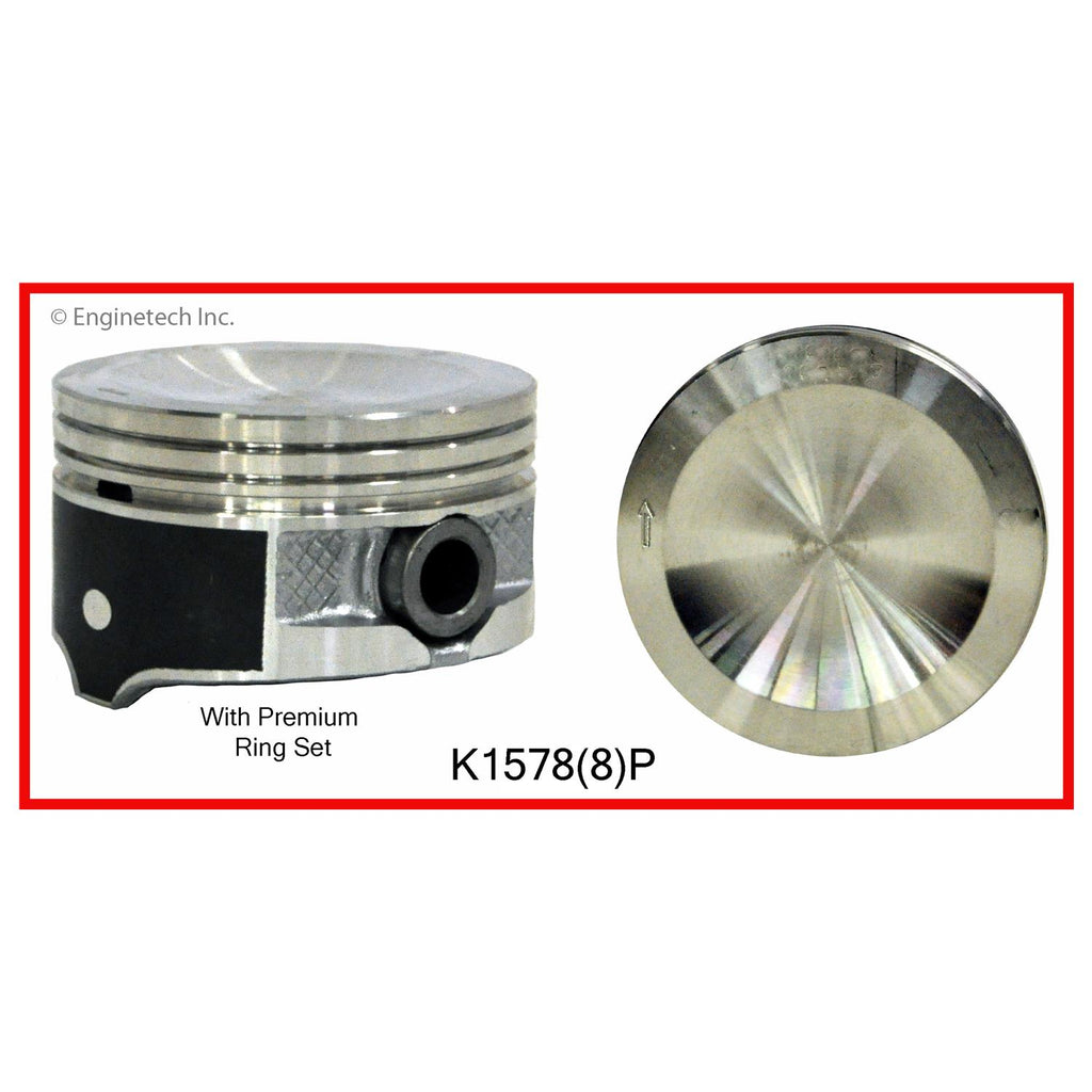 Enginetech K1578(8)P.75 Engine Piston Kit with Full Ring Stack for Ford Crown Victoria and E-150 Econoline