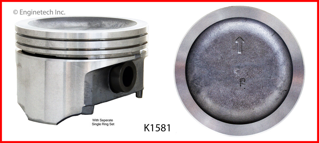 Enginetech K1581(6)P.75 Engine Piston Kit with Full Ring Stack for Buick Models