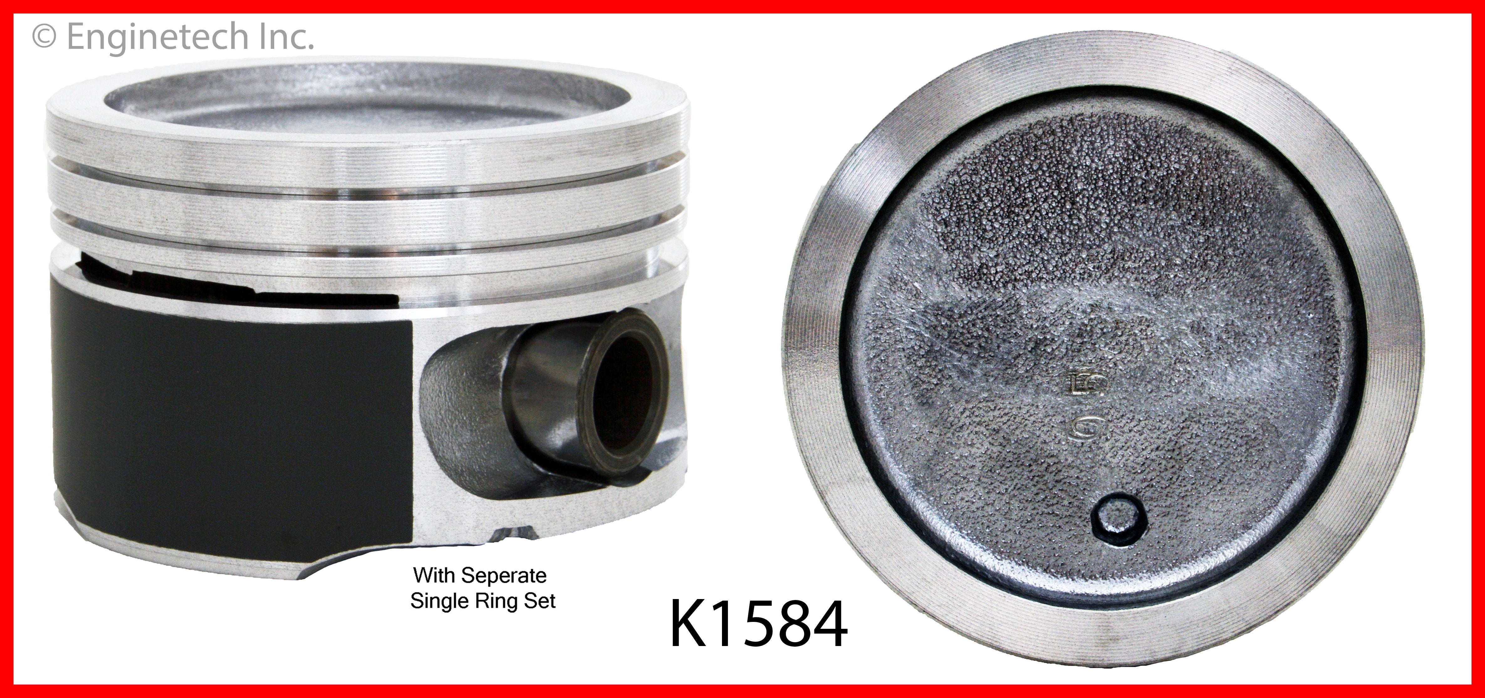 Enginetech K1584(6)STD Engine Piston Kit with Separate Full Ring Stack ...