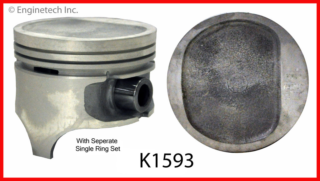 Enginetech K1593(4)P030 Engine Piston Kit with Full Ring Stack for Jeep and Eagle Models