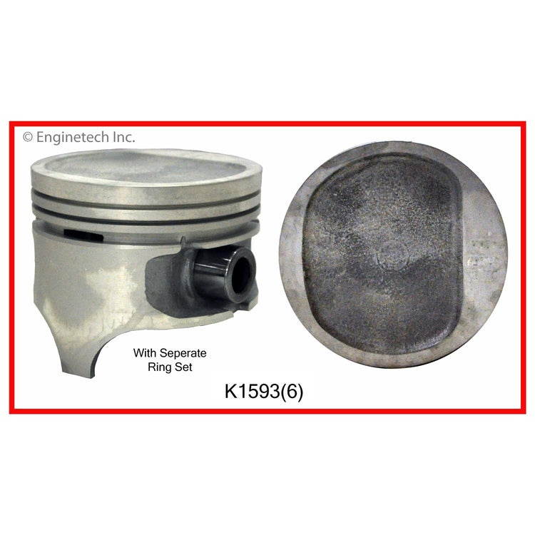 Enginetech K1593(6)020 Engine Piston Kit with Separate Full Ring Stack for Jeep Cherokee and Comanche (1987-1995)