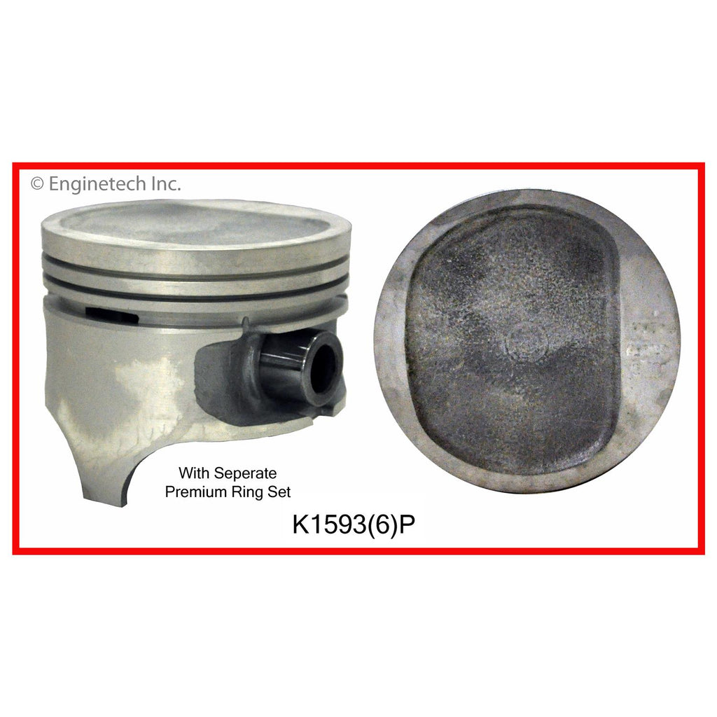 Enginetech K1593(6)P040 Engine Piston Kit with Full Ring Stack for Jeep Cherokee and Comanche