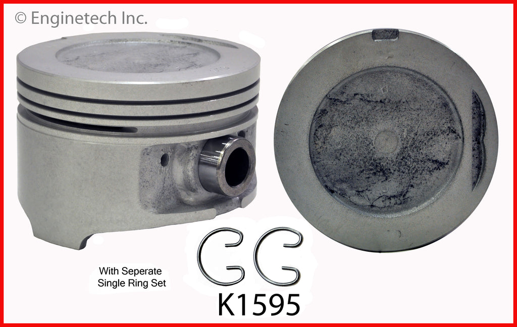 Enginetech K1595(4)P.50 Engine Piston Kit with Full Ring Stack for Toyota 4Runner, Celica, and Pickup 1985