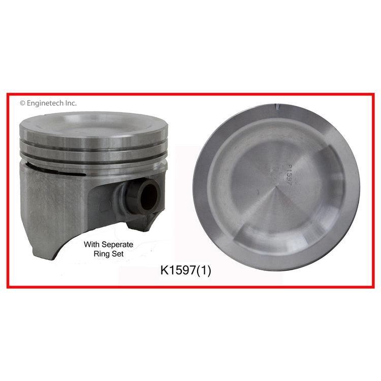 Enginetech K1597(1)STD Engine Single Piston Kit with Separate Ring Stack for Ford F-100 and F-250 (1969-1974)