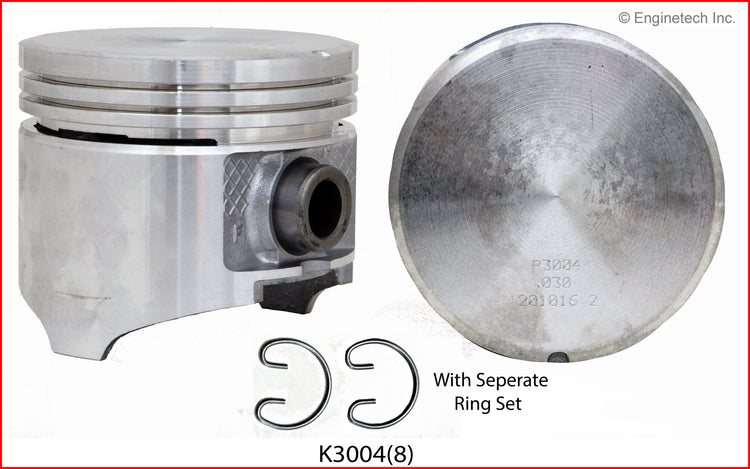 Enginetech K3004(8)STD Engine Piston Kit with Separate Full Ring Stack for Dodge and Chrysler Vehicles