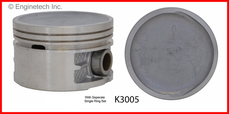 Enginetech K3005(4)PSTD Engine Piston Kit with Separate Full Ring Stack for Chrysler and Dodge Vehicles
