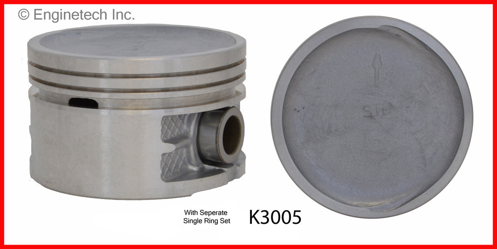 Enginetech K3005(4)P.50 Engine Piston Kit with Full Ring Stack for Chrysler and Dodge Models