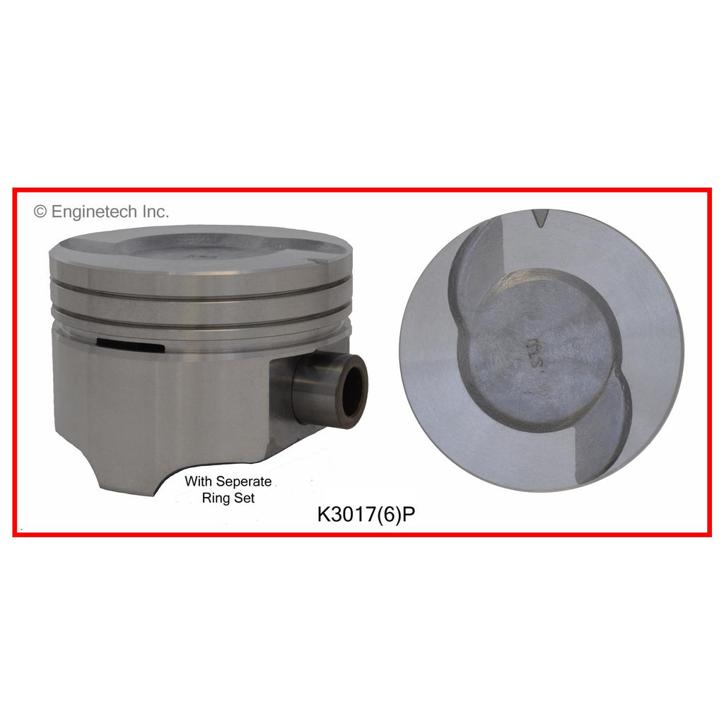 Enginetech K3017(6)P.75 Engine Piston Kit with Full Ring Stack for Ford Mustangs and Taurus