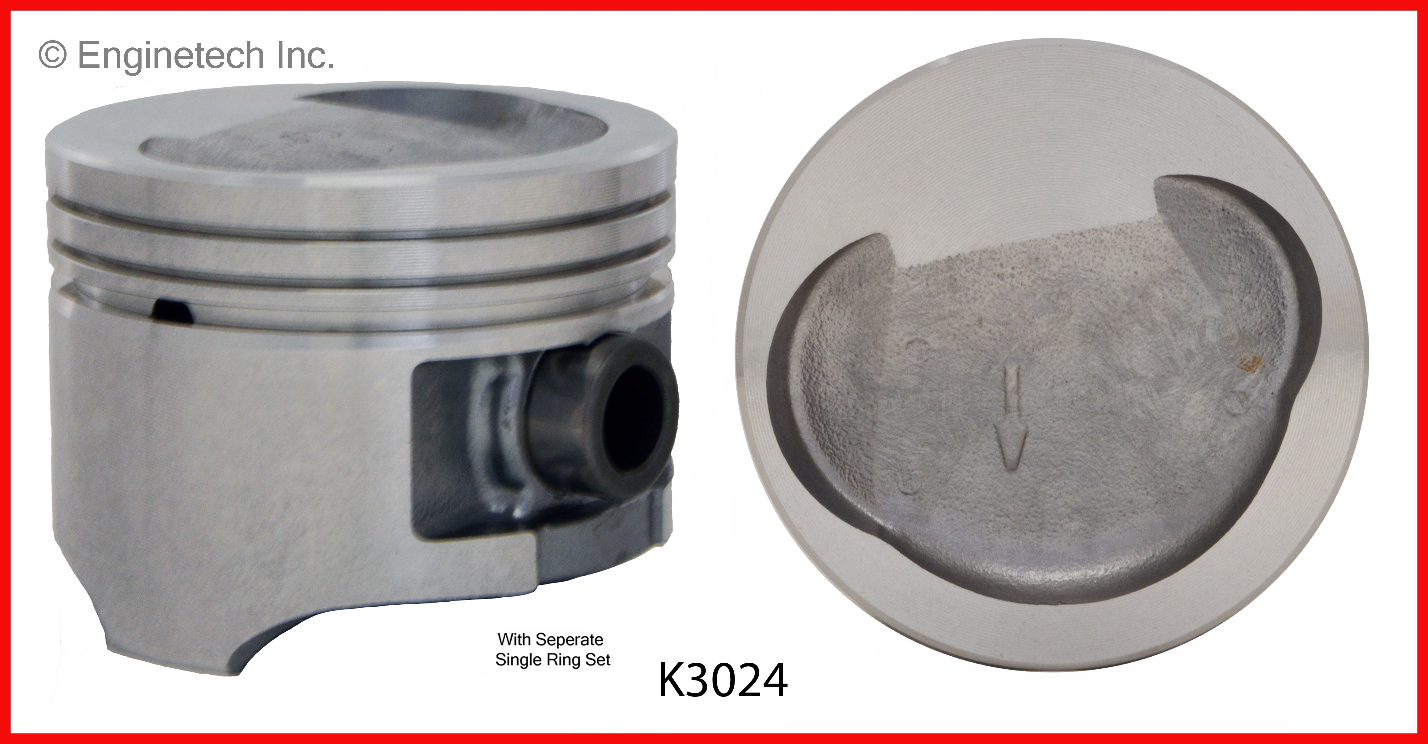 Enginetech K3024(4)STD Engine Piston Kit with Separate Full Ring Stack ...