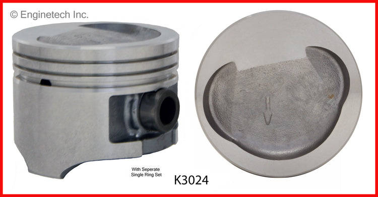 Enginetech K3024(4)STD Engine Piston Kit with Separate Full Ring Stack for Ford Escort and EXP