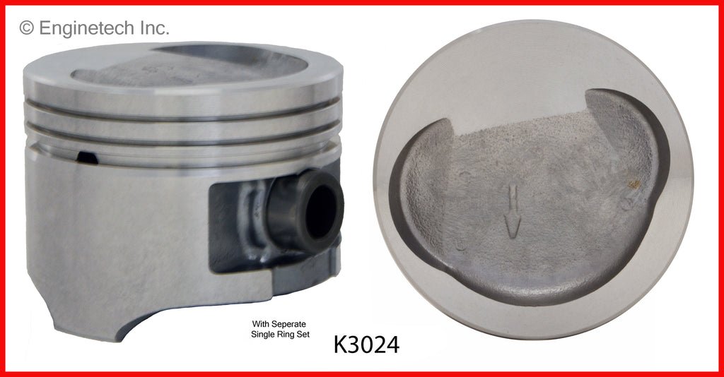 Enginetech K3024(4).75 Engine Piston Kit with Full Ring Stack for Ford Escort and EXP