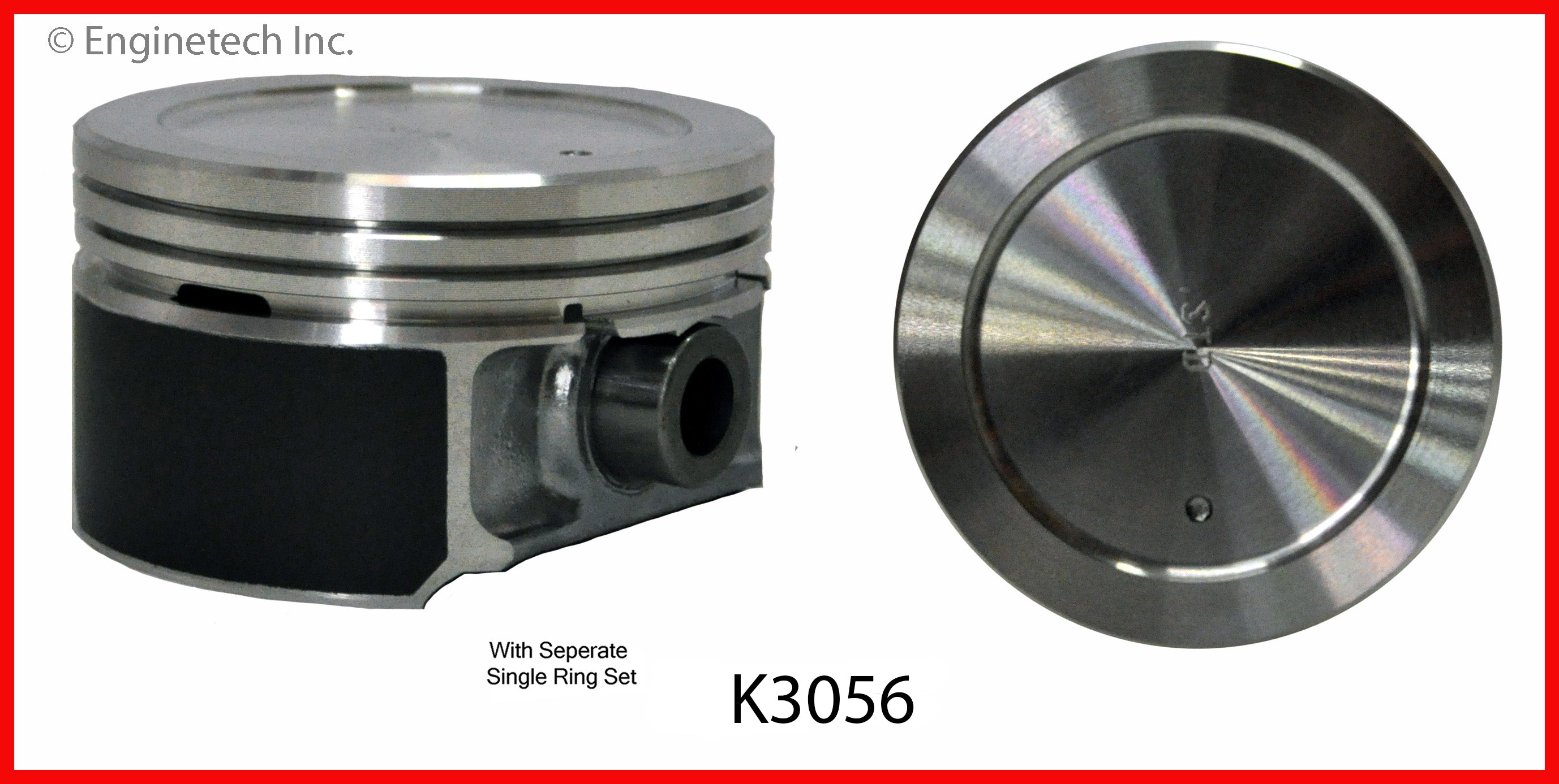 Enginetech K3056(4).75 Engine Piston Kit with Full Ring Stack for Isuz ...