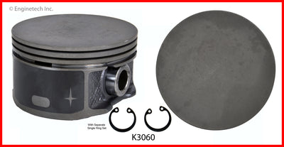 Enginetech K3060(1).50 Engine Single Piston Kit with Separate Ring Stack for Jeep and Dodge Models