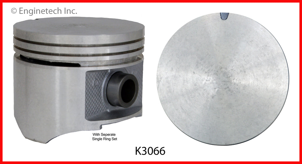 Enginetech K3066(8)040 Engine Piston Kit with Separate Full Ring Stack for Chrysler and Dodge Vehicles