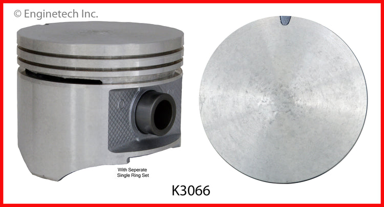 Enginetech K3066(8)040 Engine Piston Kit with Separate Full Ring Stack for Chrysler and Dodge Vehicles