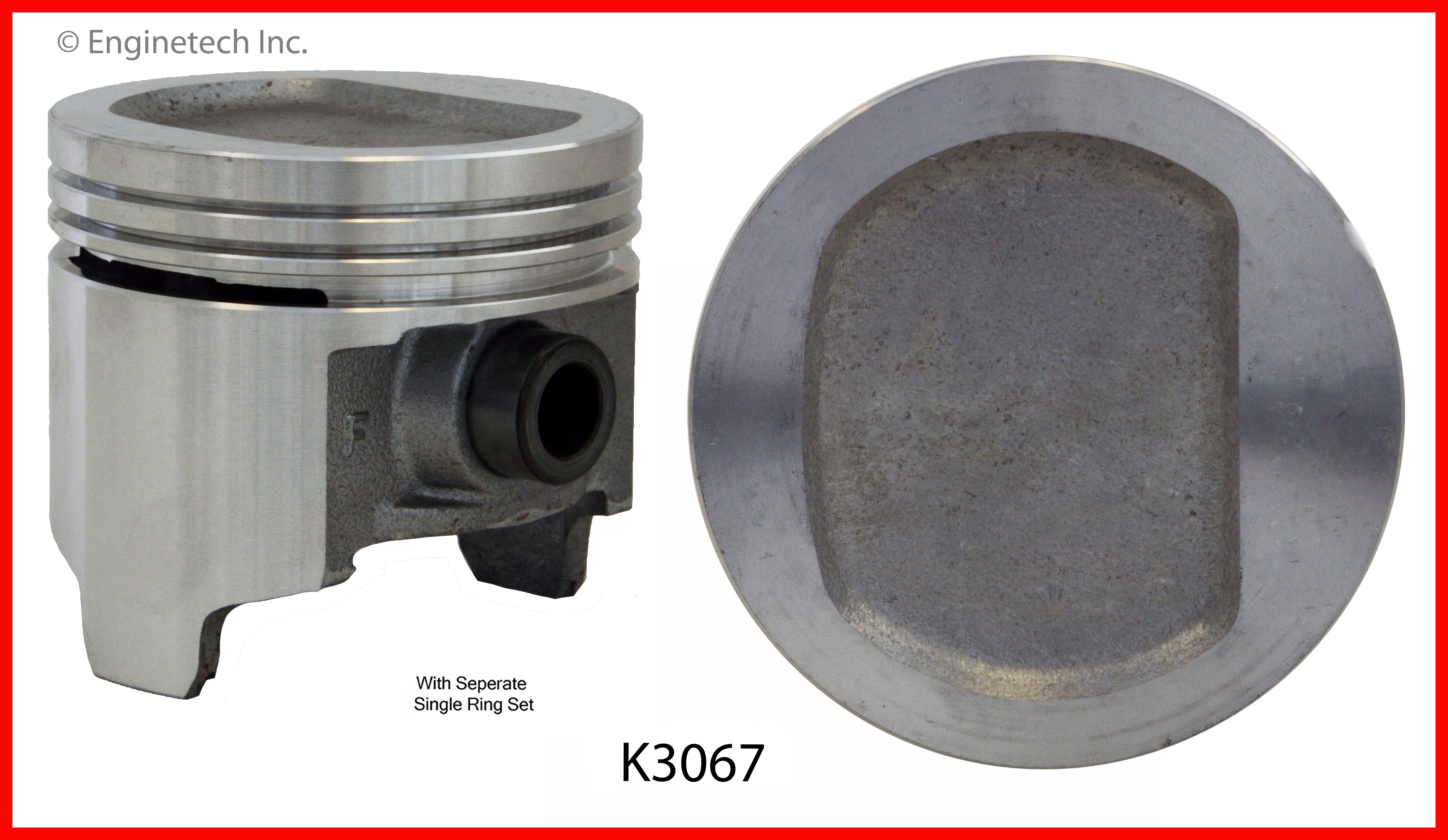 Enginetech K3067(6)060 Engine Piston Kit with Separate Full Ring Stack ...