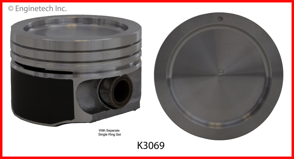 Enginetech K3069(6)PSTD Engine Piston Kit with Full Ring Stack for Buick and Chevrolet Lumina
