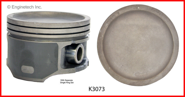 Enginetech K3073(6)P.50 Engine Piston Kit with Full Ring Stack for 2004-2005 GM and Buick Vehicles