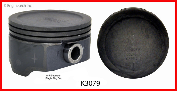 Enginetech K3079(8)PSTD Engine Piston Kit with Full Ring Stack – Fits 2003-2004 GMC, Chevrolet, Isuzu, Buick, Cadillac Vehicles