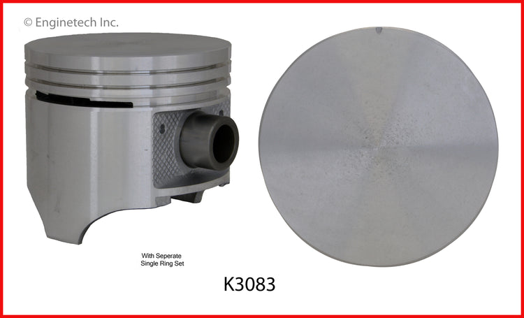 Enginetech K3083(8)030 Engine Piston Kit with Separate Full Ring Stack for 1959-1960 Chrysler and Dodge Models
