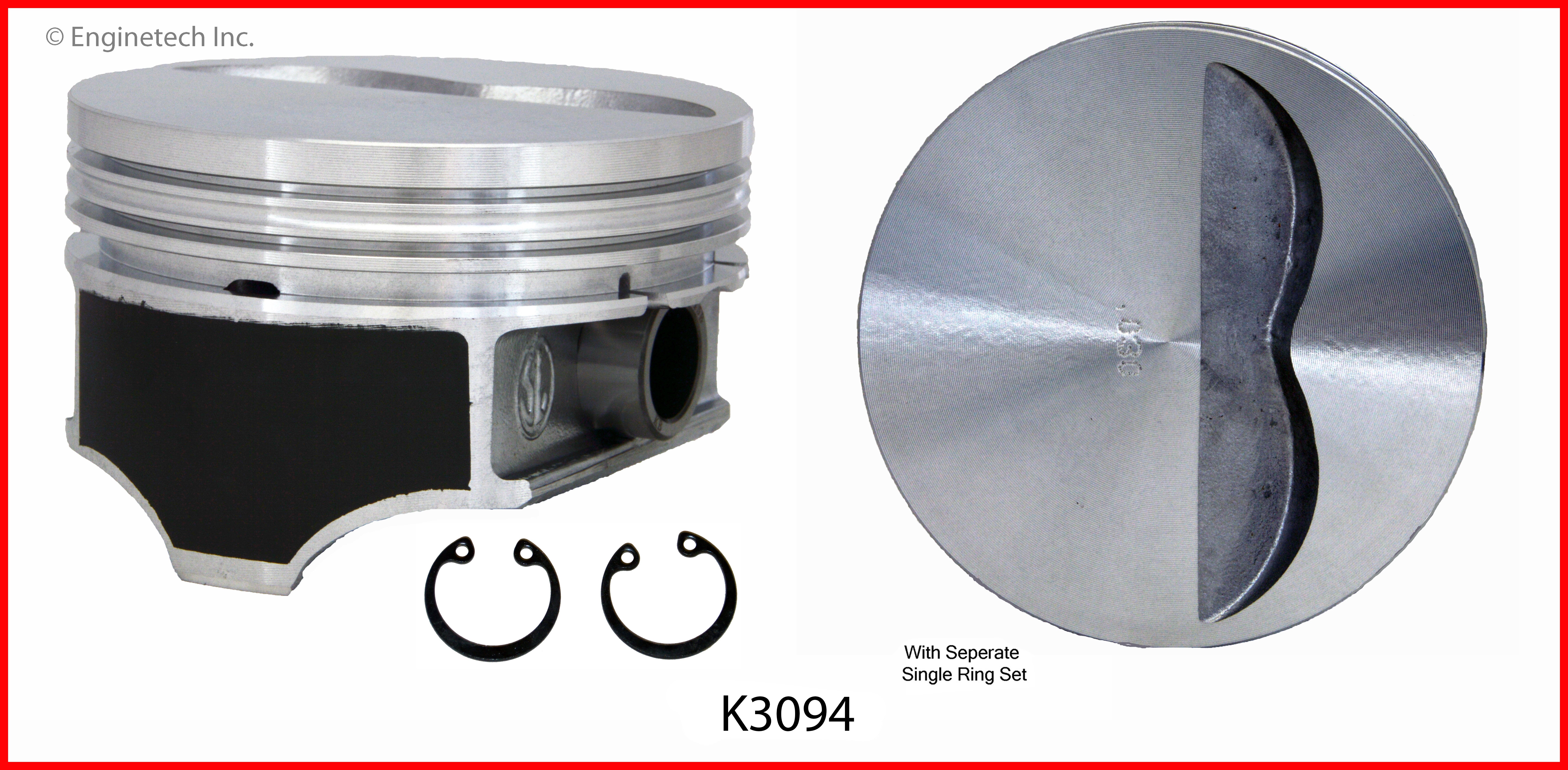 Enginetech K3094(8)P040 Engine Piston Kit with Full Ring Stack – Stand ...