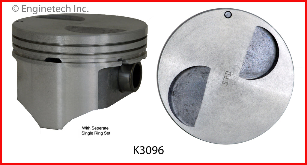 Enginetech K3096(4)PSTD Engine Piston Kit with Separate Full Ring Stac ...