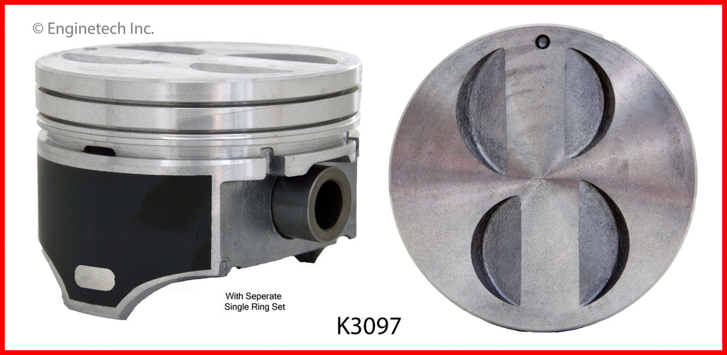 Enginetech K3097(8)P060 Engine Piston Kit with Separate Full Ring Stac ...