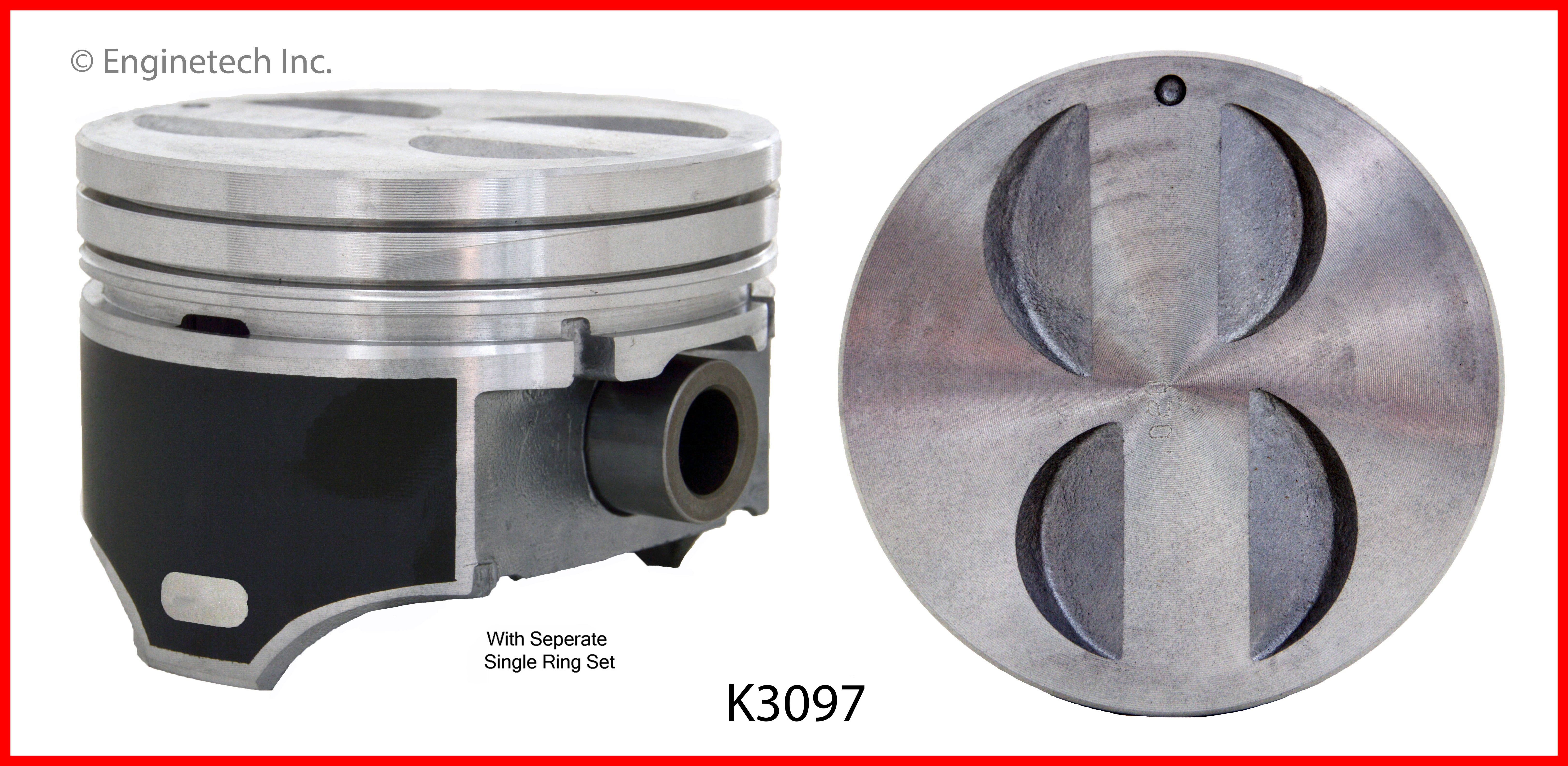 Enginetech K3097(8)P030 Engine Piston Kit with Full Ring Stack for For ...
