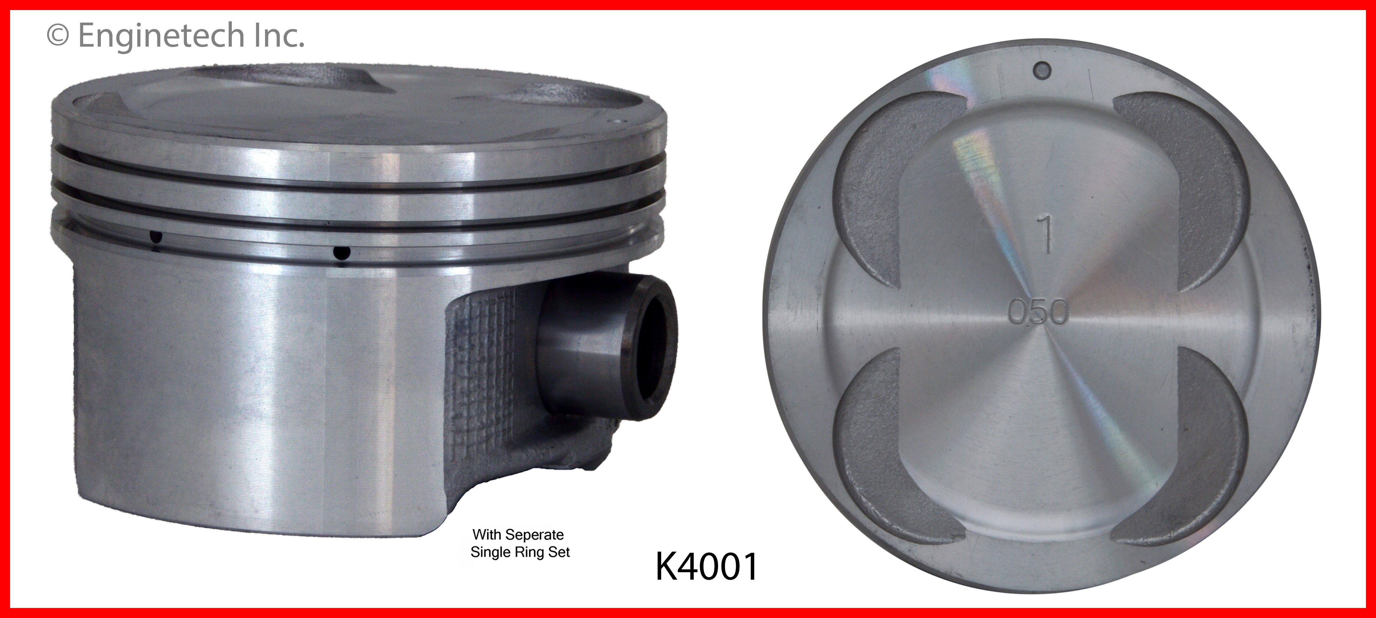Enginetech K4001(6)PSTD Engine Piston Kit with Separate Full Ring Stac ...