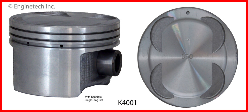 Enginetech K4001(6)P.50 Engine Piston Kit with Full Ring Stack for Isu ...