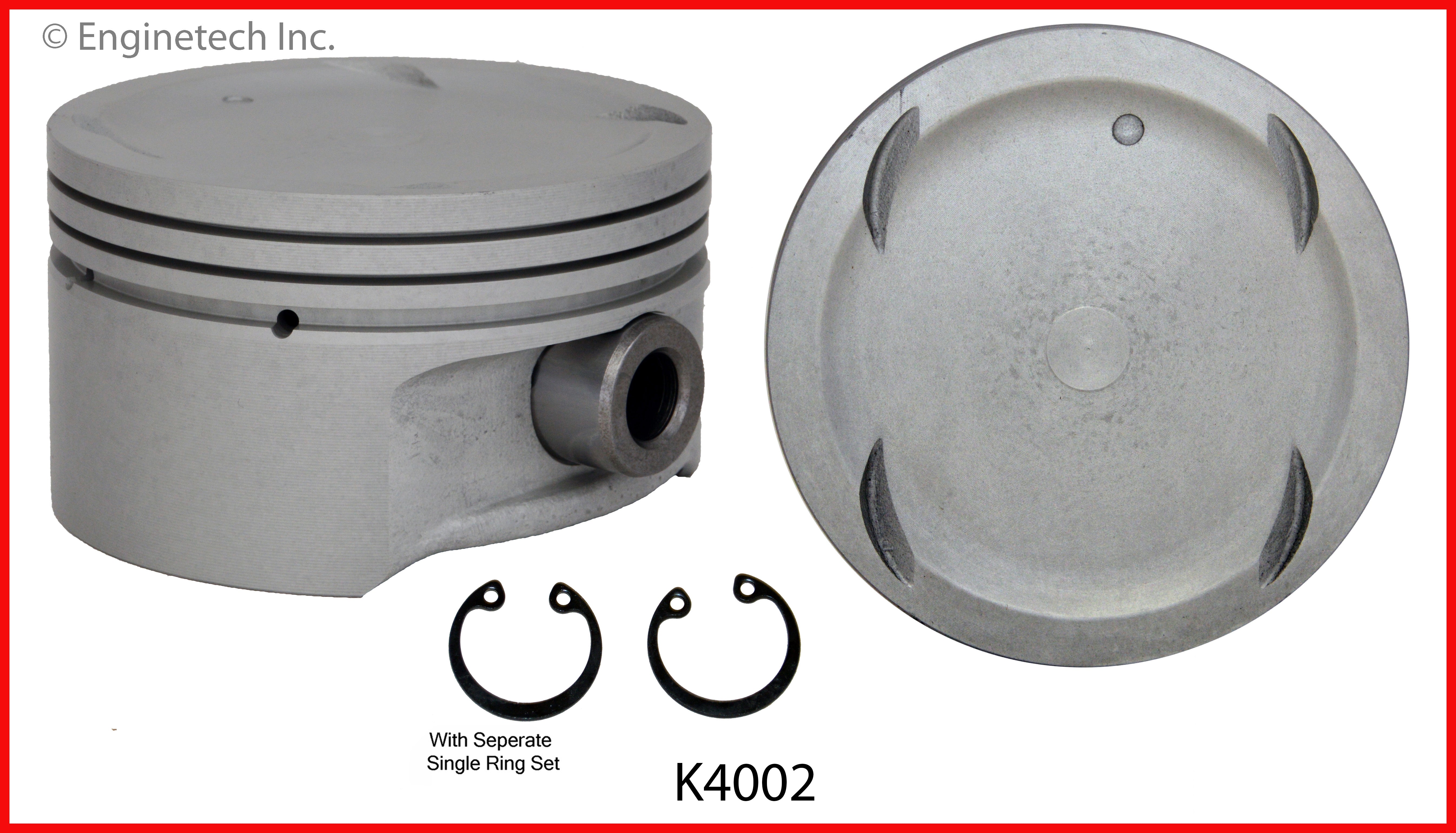 Enginetech K4002(6)PSTD Engine Piston Kit with Separate Full Ring Stac ...