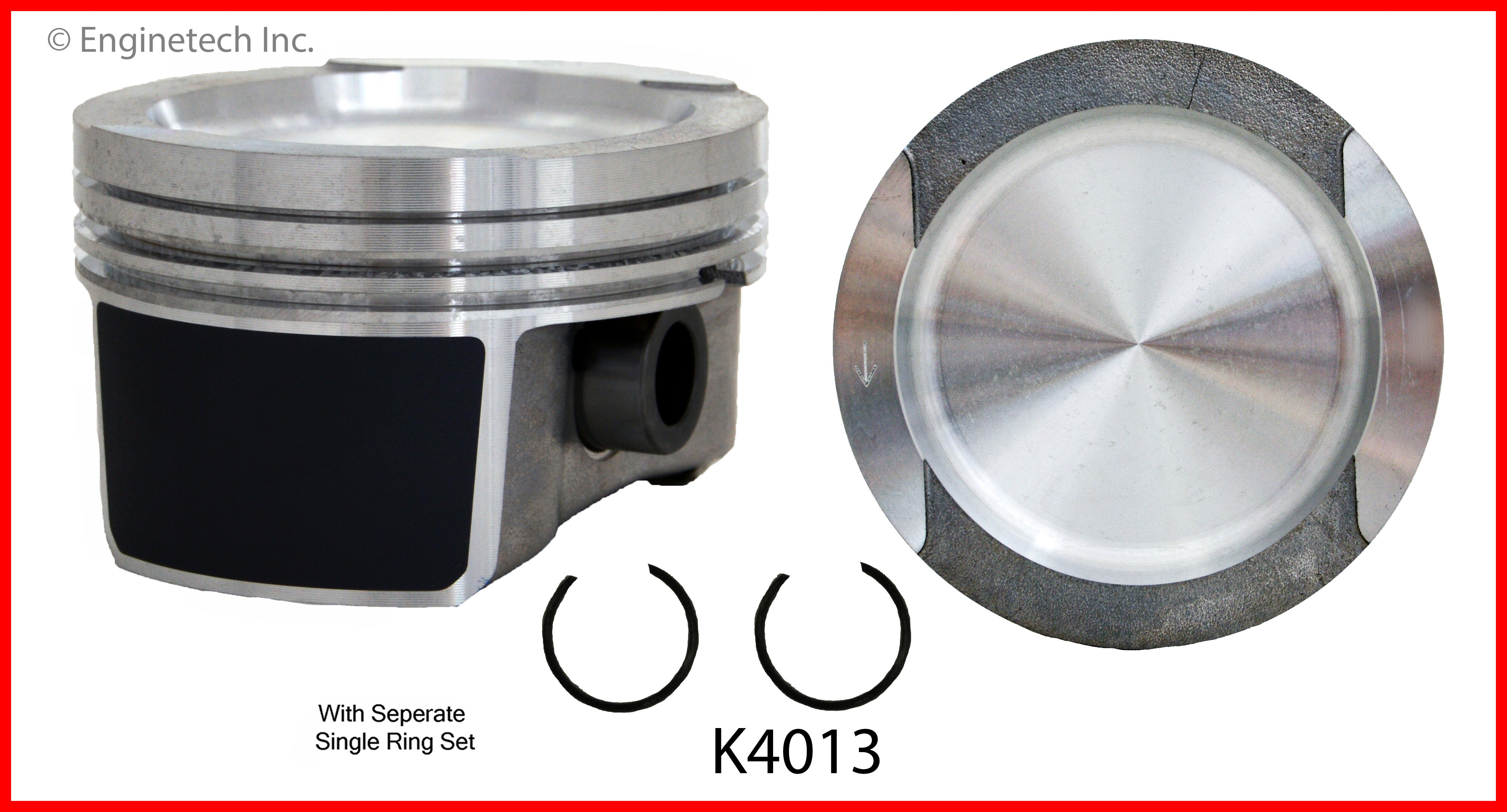 Enginetech K4013(4)P.50 Engine Piston Kit with Full Ring Stack for VW ...