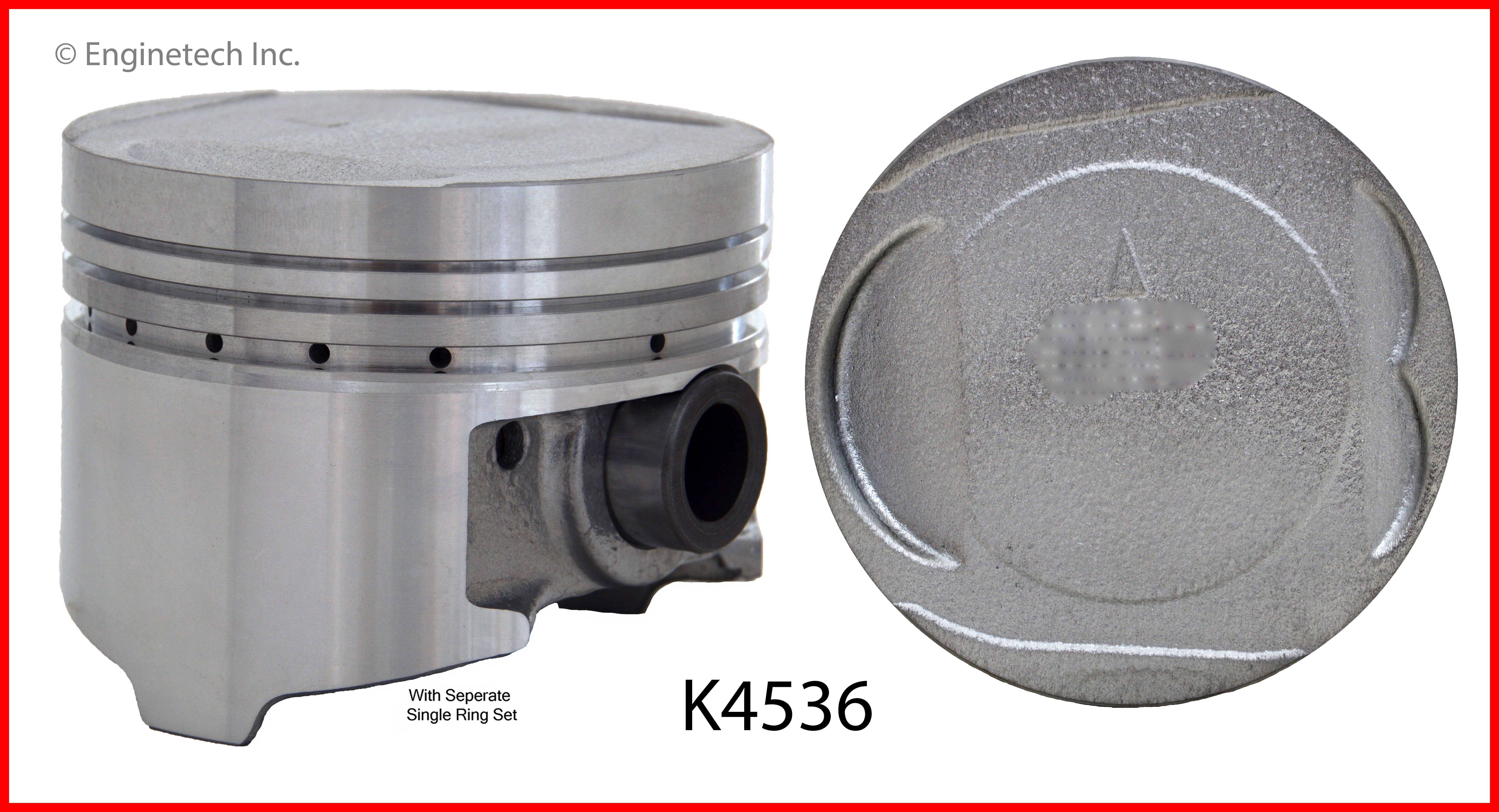 Enginetech K4536(4)P.50 Engine Piston Kit with Full Ring Stack for Mit ...