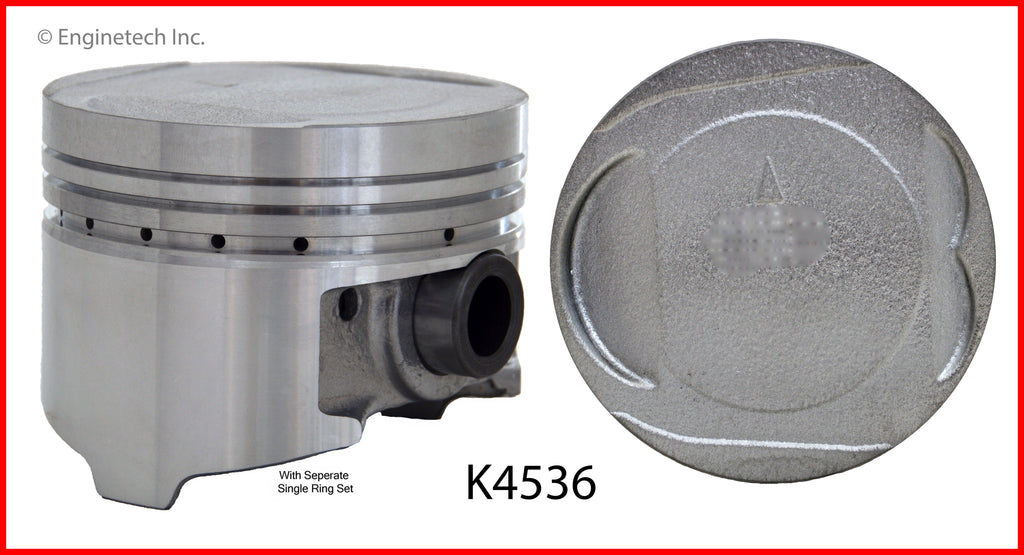 Enginetech K4536(4)P.50 Engine Piston Kit with Full Ring Stack for Mit ...