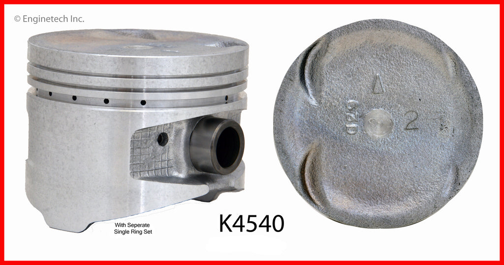 Enginetech K4540(4)PSTD Engine Piston Kit with Separate Full Ring Stac ...
