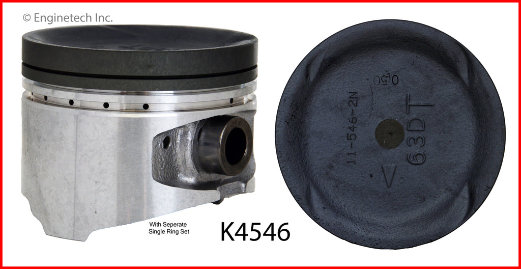 Enginetech K4546(4)P.50 Engine Piston Kit with Separate Full Ring Stac ...