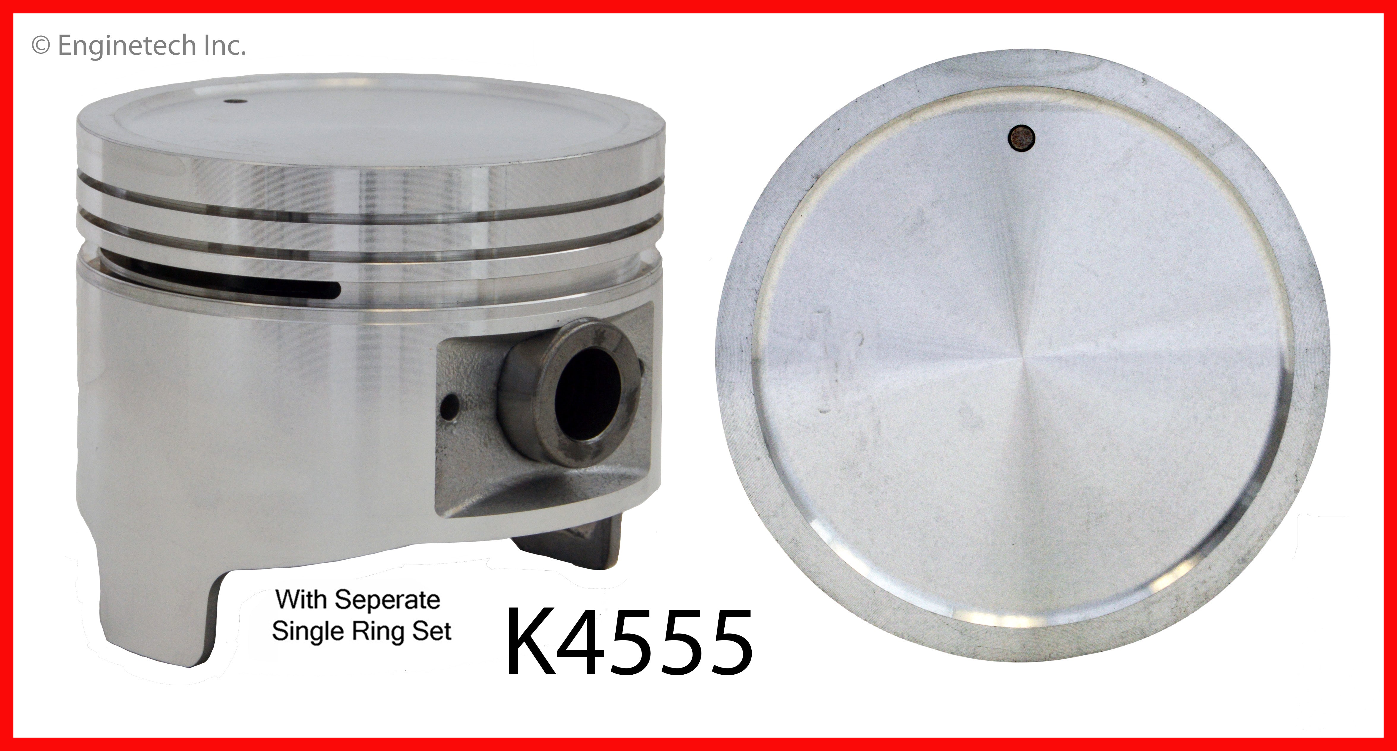Enginetech K4555(4)PSTD Engine Piston Kit with Full Ring Stack for Isu ...