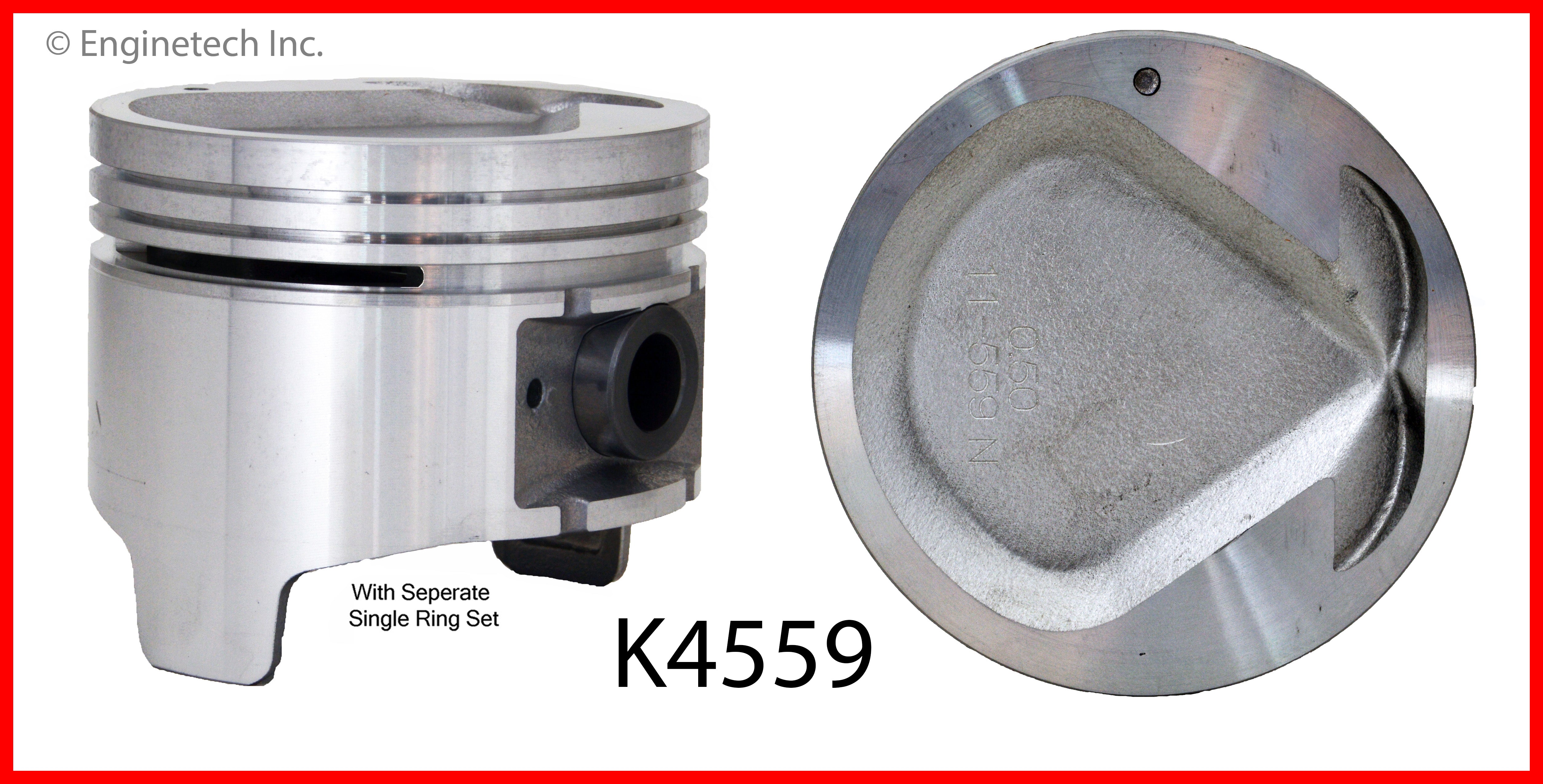 Enginetech K4559(4)PSTD Engine Piston Kit with Separate Full Ring Stac ...
