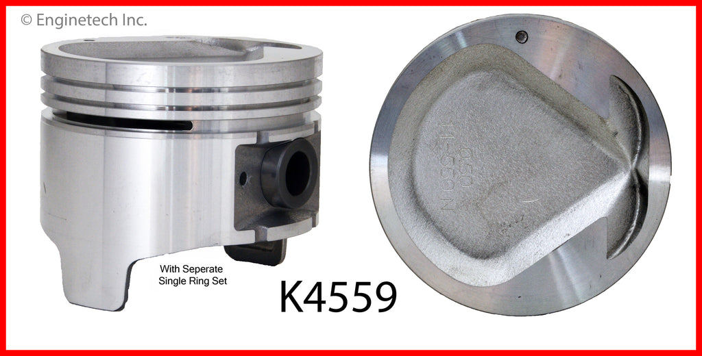 Enginetech K4559(4)PSTD Engine Piston Kit with Separate Full Ring Stac ...