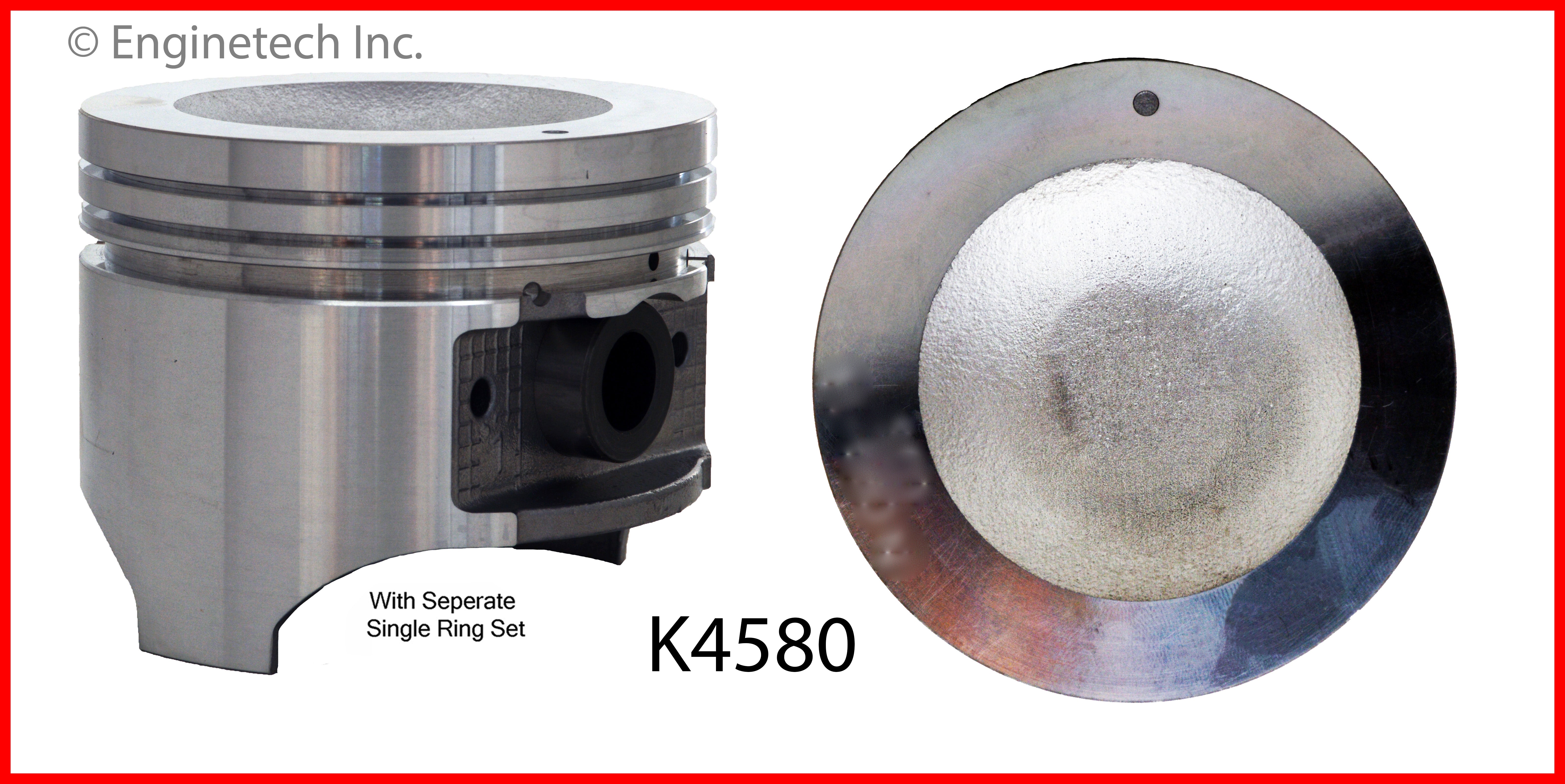 Enginetech K4580(4)PSTD Engine Piston Kit with Separate Full Ring Stac ...