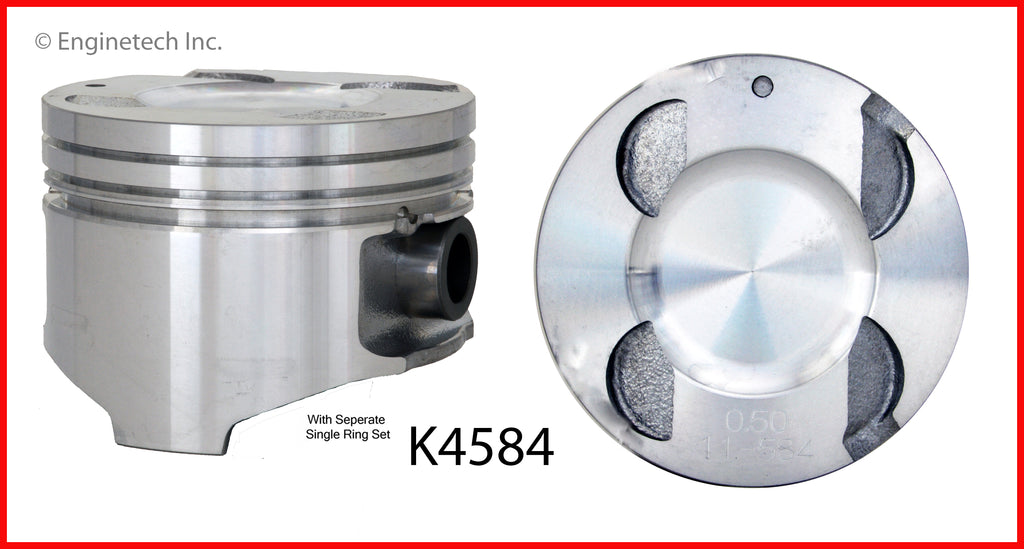 Enginetech K4584(4)PSTD Engine Piston Kit with Separate Full Ring Stac ...