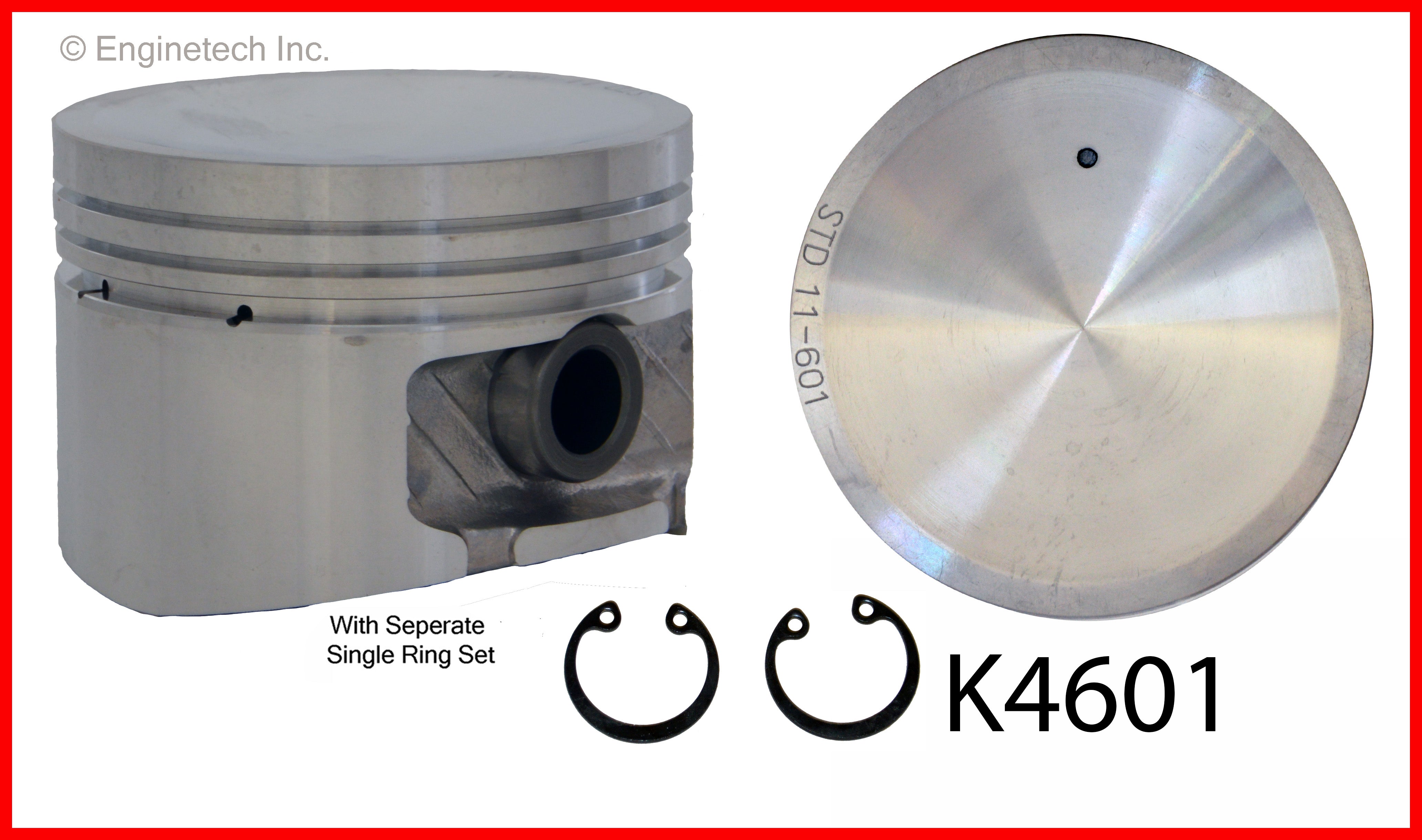 Enginetech K4601(4)P.50 Engine Piston Kit with Full Ring Stack for Nis ...