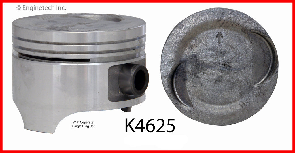 Enginetech K4625(4)PSTD Engine Piston Kit with Separate Full Ring Stac ...