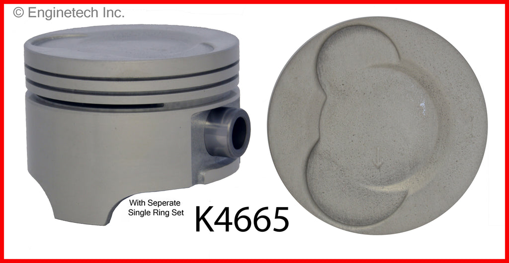 Enginetech K4665(3)PSTD Engine Piston Kit with Separate Full Ring Stac ...