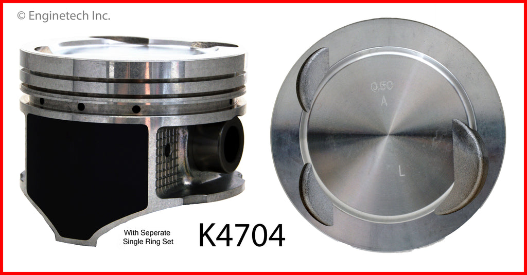 Enginetech K4704(6)PSTD Engine Piston Kit with Full Ring Stack for Mazda MPV (1994-1998)