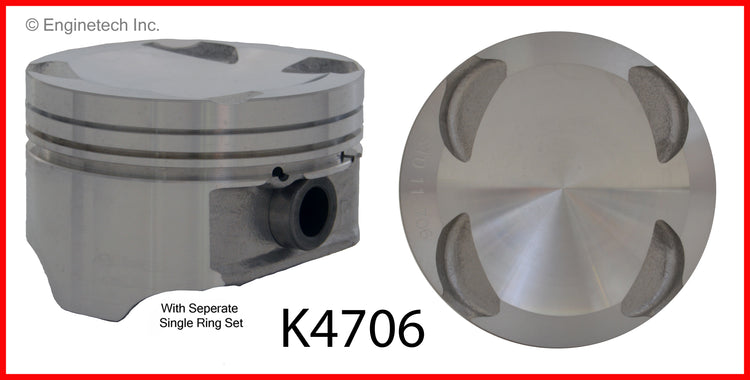 Enginetech K4706(4)P.50 Engine Piston Kit with Full Ring Stack for Mazda 626 (1993-2002)