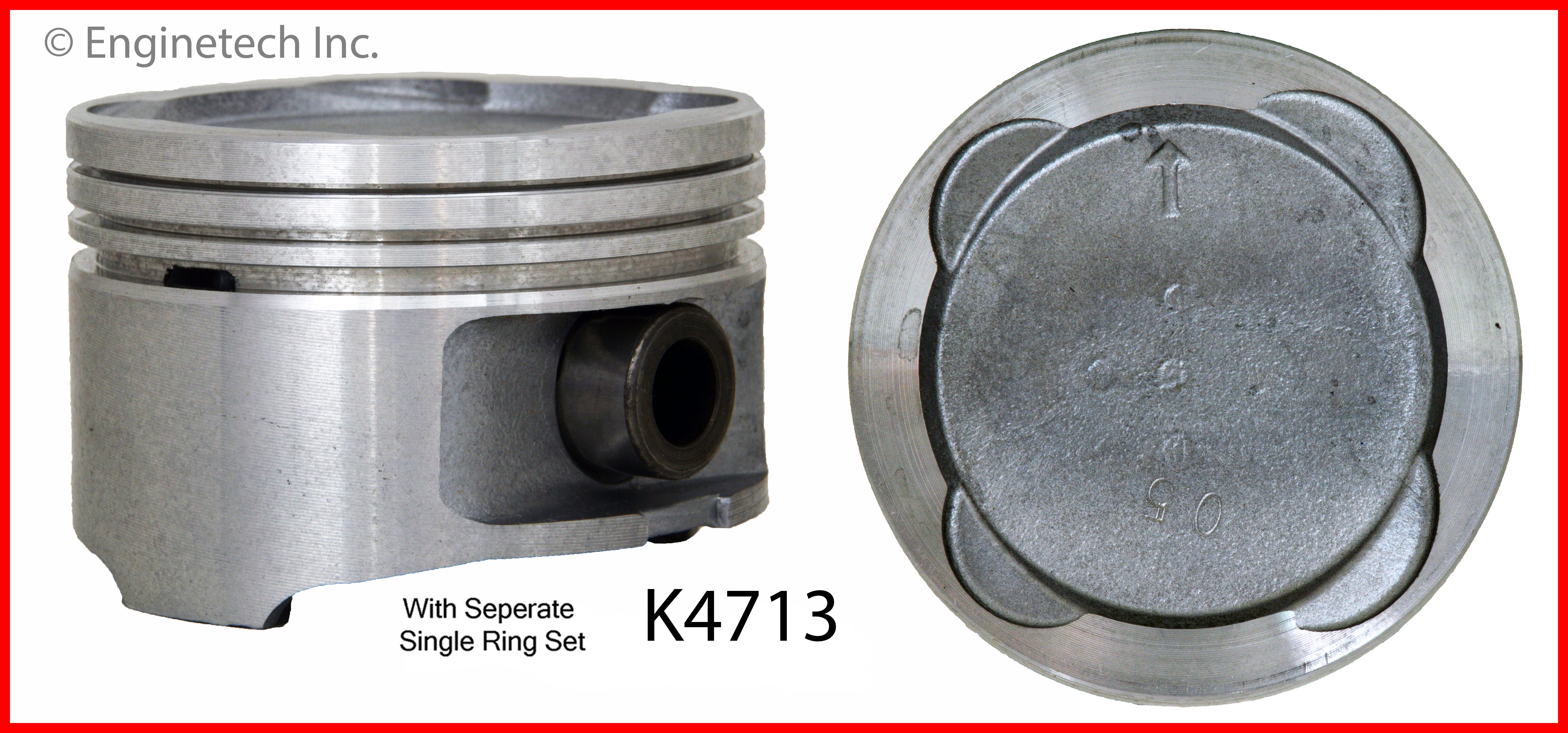 Enginetech K4713(4)PSTD Engine Piston Kit with Separate Full Ring Stac ...