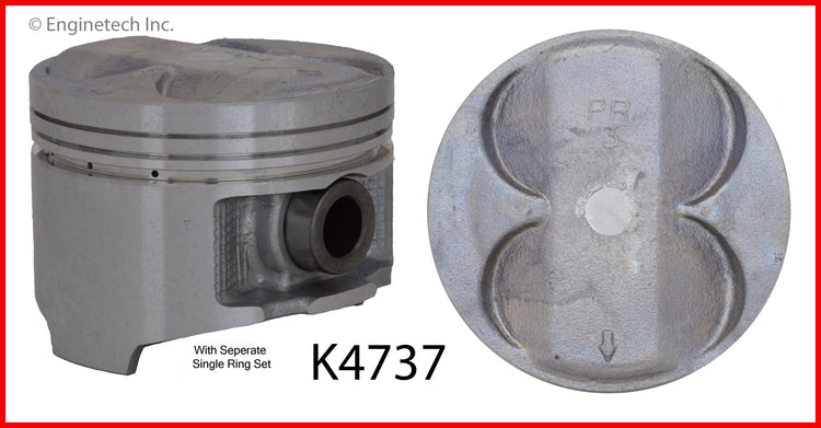 Enginetech K4737(4)P.50 Engine Piston Kit with Separate Full Ring Stack