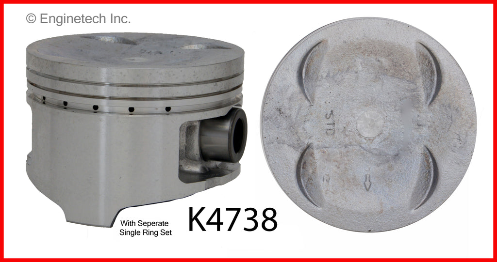 Enginetech K4738(4)P.50 Engine Piston Kit with Full Ring Stack for Honda CR-V 1997-1998